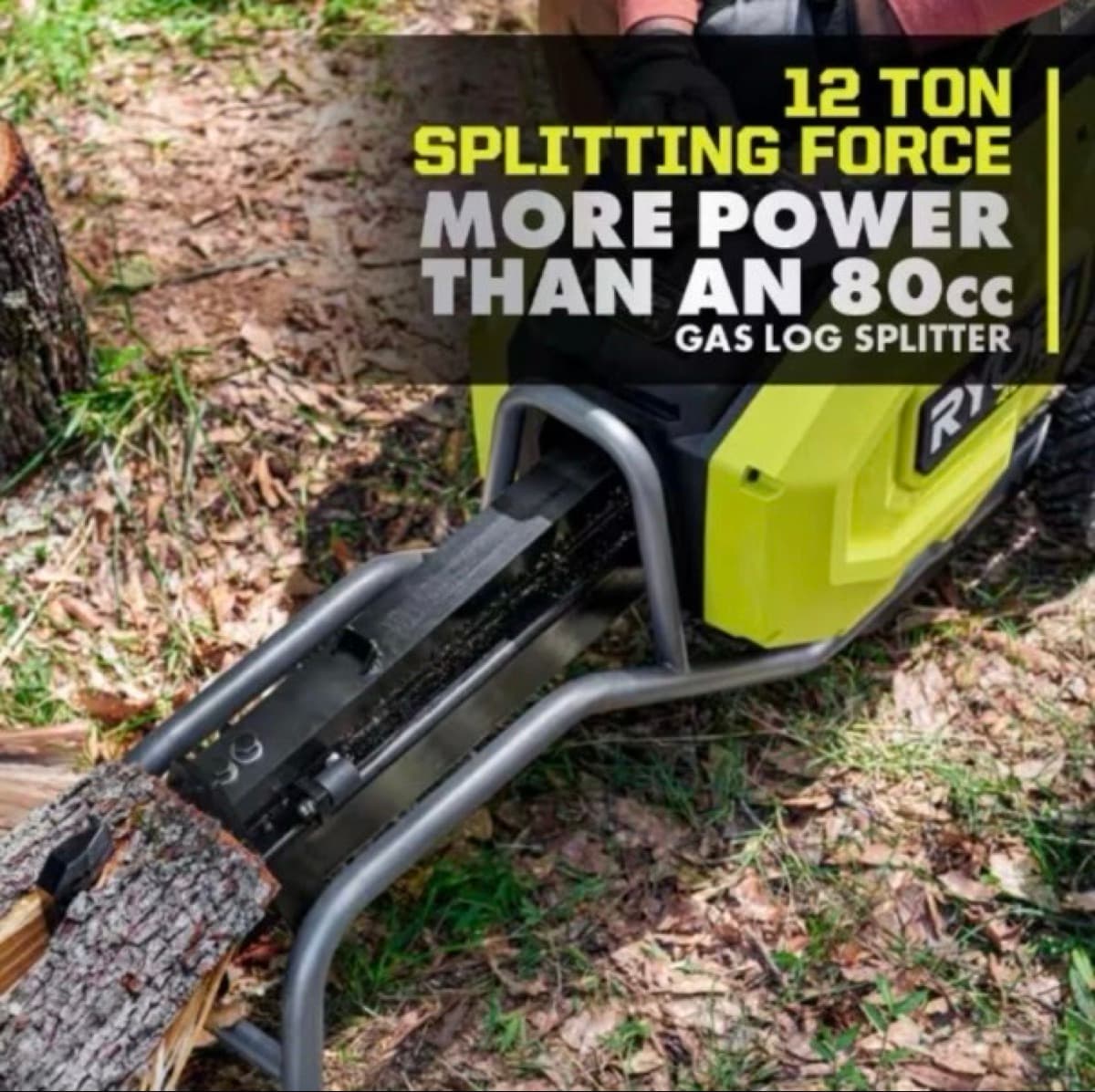 RYOBI 40V HP Brushless 12-Ton Kinetic Log Splitter Rental – Battery & Charger Included